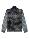 Diesel Houndstooth Bomber Jacket In Blue