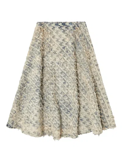 Diesel Houndstooth Denim Skirt In Multi