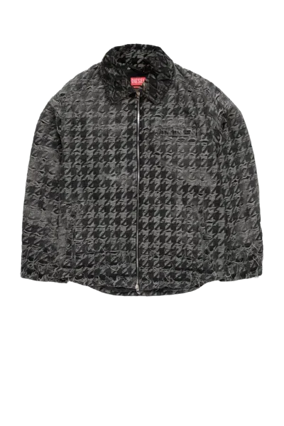 Diesel Houndstooth Distressed Jacket Black