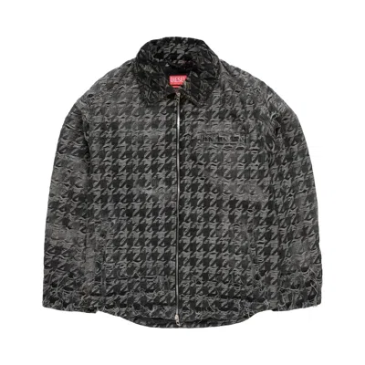 Pre-owned Diesel Houndstooth Distressed Jacket 'black' | Men's Size L