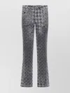 Diesel Houndstooth Pattern Jeans With Flared Leg Design In Gray