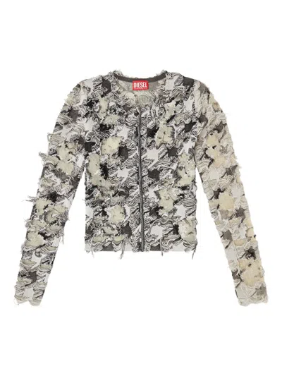 DIESEL HOUNDSTOOTH JACQUARD CARDIGAN