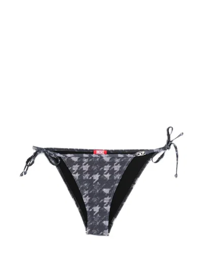 Diesel Houndstooth Tie-side Bottoms In Gray