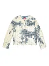 Diesel Jacket In Houndstooth-weave Denim In White