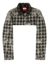 Diesel Shrug In Houndstooth-weave Denim In Black
