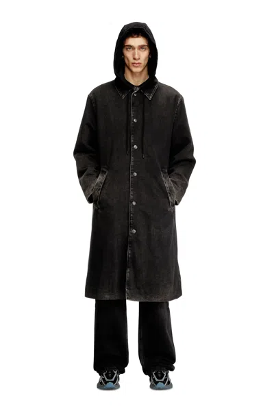 Diesel Hybrid Coat In Denim And Jersey In Tobedefined