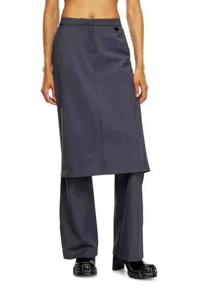 Diesel Hybrid Skirt-pants In Wool Blend In Tobedefined