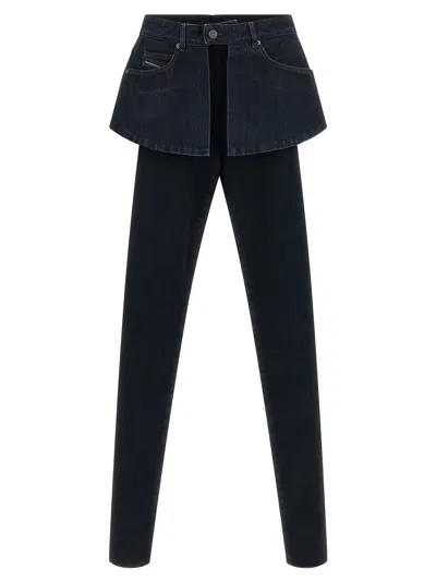 Diesel Hybrid Skirt-panel Denim Jeans In Blue