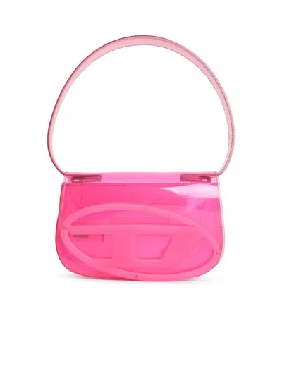 Diesel 1dr-borsa A Spalla In Tpu Trasparente Fucsia In Red