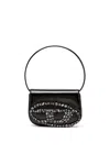 Diesel Iconic Shoulder Bag In Mirror Leather In Black