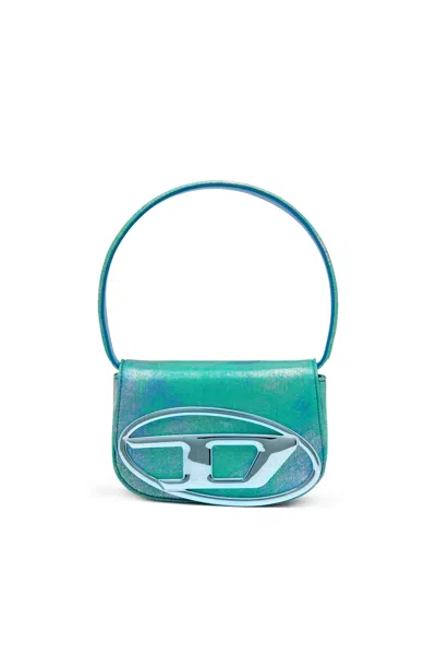 Diesel Iconic Shoulder Bag In Pop Colour Denim In Green