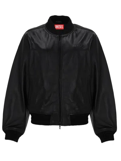 Diesel Ilyan Leather Jacket In Black