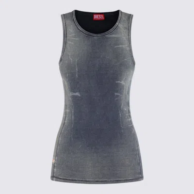 DIESEL DIESEL INDIGO BLUE COTTON TOP