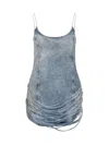Diesel Sleek Fitted Dress With Gathered Hem Detail In Blue