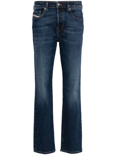 Diesel Straight Leg Trousers Five Pocket Design In Blue