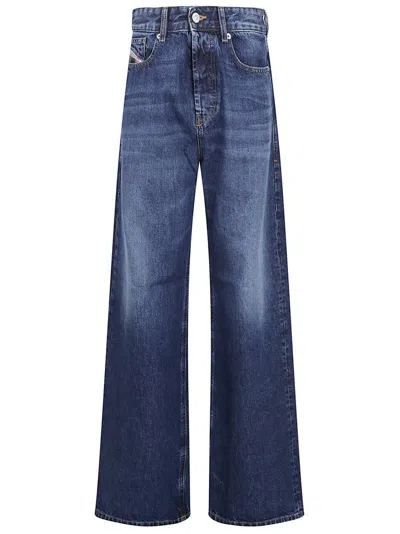 Diesel Indigo Blue Wide-leg Jeans