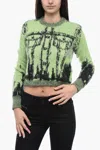 Diesel Inlay M-symi Pullover With Trompe L'oeil In Green