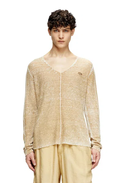 Diesel Inside-print Jumper With Contrast Detail In Beige