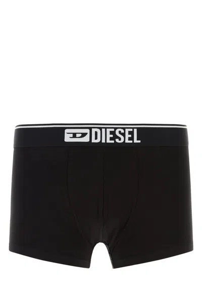 DIESEL DIESEL BLACK STRETCH COTTON BOXER SET