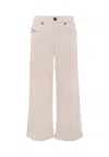 Diesel Ivory Jeans For Girl With Logo In Neutral