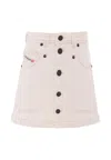 Diesel Ivory Skirt For Girl With Logo In Neutral
