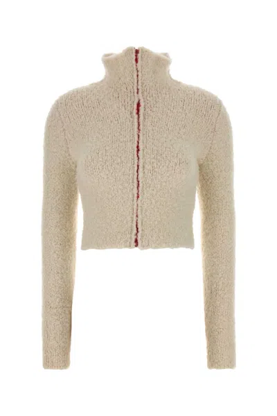 DIESEL IVORY STRETCH ALPACA BLEND CARDIGAN