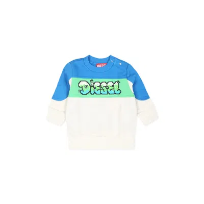 Diesel Ivory Sweatshirt For Baby Boy With Logo