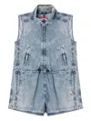 Diesel J-annet Denim Sleeveless Jumpsuit In Blue