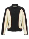 Diesel Black And White Jacket With Logo On The Sleeve And Bicolor Design In Tech Fabric Man In Multi