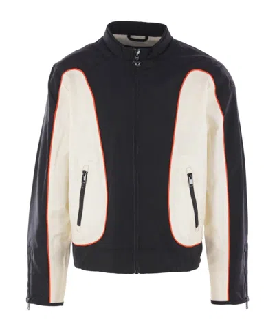 Diesel J-blink Wrd Panelled Zip-up Jacket In Black