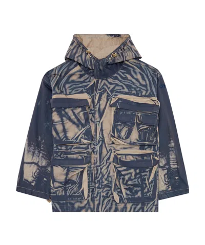 Diesel J-cadmus Creased-effect Cargo Jacket In Blue