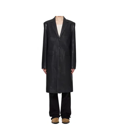 Diesel J-denner Long-sleeved Coat In Black