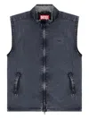 Diesel J-erb Denim-effect Sleeveless Gilet In Blue