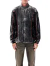 Diesel Track Jacket In Treated Velvet In Multi