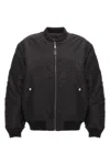 Diesel Classic Black Nylon Bomber Jacket With Zip And Side Pockets In Black