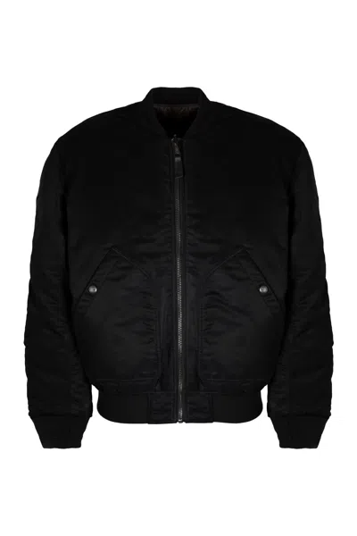 Diesel J-held Bomber Jacket In Technical Fabric In Black