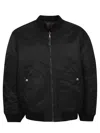 Diesel Classic Black Nylon Bomber Jacket With Zip And Side Pockets In Nero