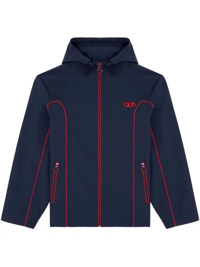 Diesel J-hives Hooded Jacket In Blue