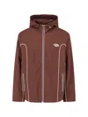 Diesel Piped Hooded Jacket In Brown