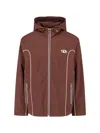 Diesel Piped Hooded Jacket In Brown