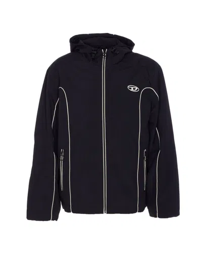 Diesel J-hives Raincoat In Black