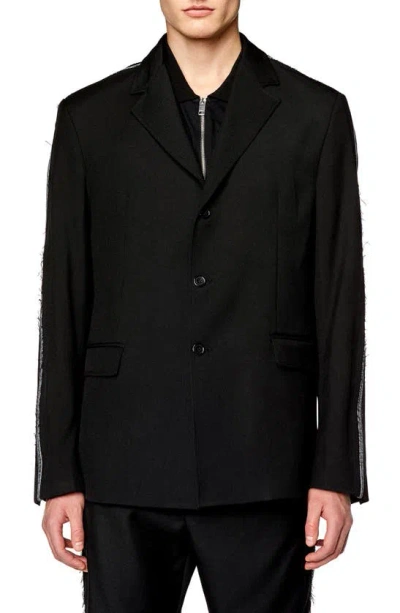 Diesel J-hivo Virgin Wool Blend Jacket In Black