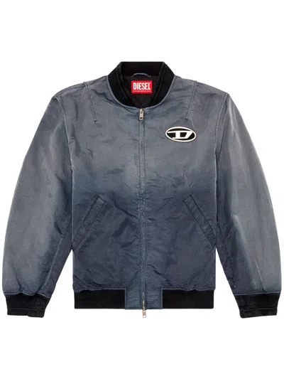 Diesel Gradient Effect Bomber Jacket In Blue