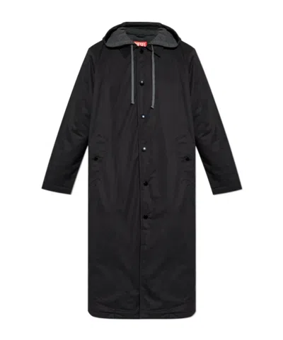 Diesel J-marlon Single-breasted Coat In Black