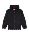 Diesel J-post Recycled Zip-up Hooded Jacket In Black