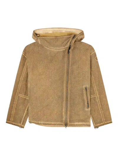 Diesel J-squad-treat Hooded Zip Jacket In Brown