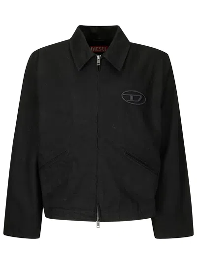 Diesel Mens 9xx J-taylor Relaxed-fit Logo-embroidered Denim Jacket