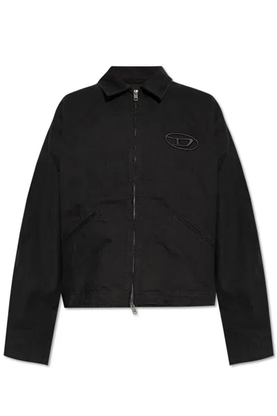 Diesel Mens 9xx J-taylor Relaxed-fit Logo-embroidered Denim Jacket