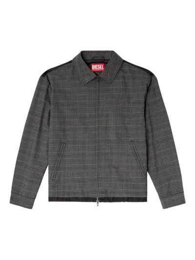 DIESEL J-TING CHECKED ZIP-UP SHIRT JACKET