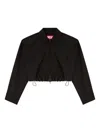 Diesel Cropped Jacket In Tailoring Fabric And Nylon In Black